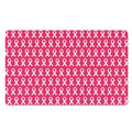 White And Pink Breast Cancer Print Polyester Doormat