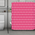 White And Pink Breast Cancer Print Polyester Shower Curtain