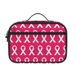White And Pink Breast Cancer Print Portable Lunch Bag