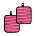 White And Pink Breast Cancer Print Pot Holders