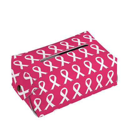 White And Pink Breast Cancer Print Rectangle Tissue Box Cover
