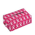 White And Pink Breast Cancer Print Rectangle Tissue Box Cover