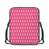 White And Pink Breast Cancer Print Rectangular Crossbody Bag