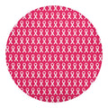 White And Pink Breast Cancer Print Round Blanket