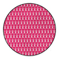 White And Pink Breast Cancer Print Round Floor Mat