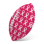 White And Pink Breast Cancer Print Rugby Ball
