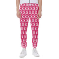 White And Pink Breast Cancer Print Joggers