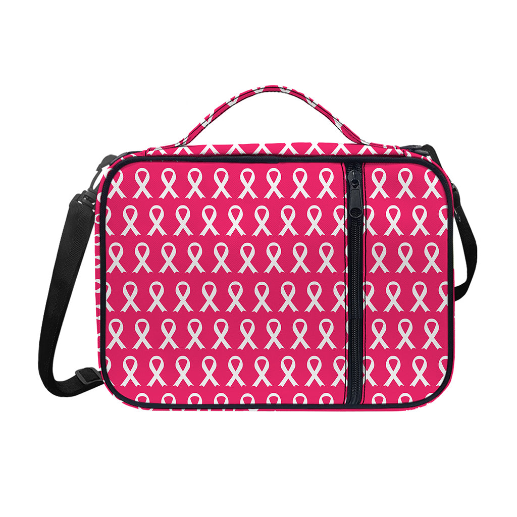 White And Pink Breast Cancer Print Shoulder Strap Bible Bag