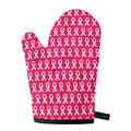 White And Pink Breast Cancer Print Single Oven Mitt
