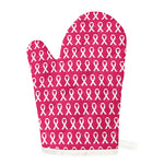 White And Pink Breast Cancer Print Single Oven Mitt