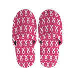 White And Pink Breast Cancer Print Slippers