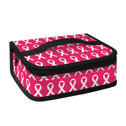 White And Pink Breast Cancer Print Small Lunch Bag