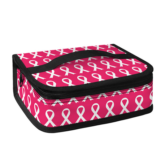 White And Pink Breast Cancer Print Small Lunch Bag