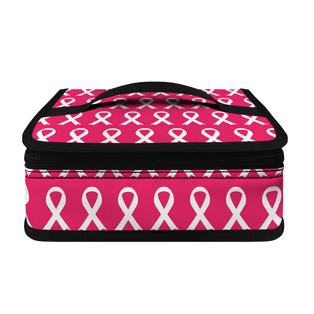 White And Pink Breast Cancer Print Small Lunch Bag
