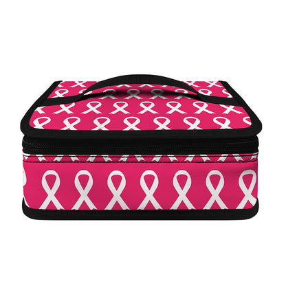 White And Pink Breast Cancer Print Small Lunch Bag