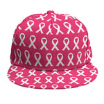 White And Pink Breast Cancer Print Snapback Cap
