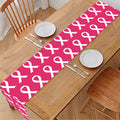 White And Pink Breast Cancer Print Table Runner