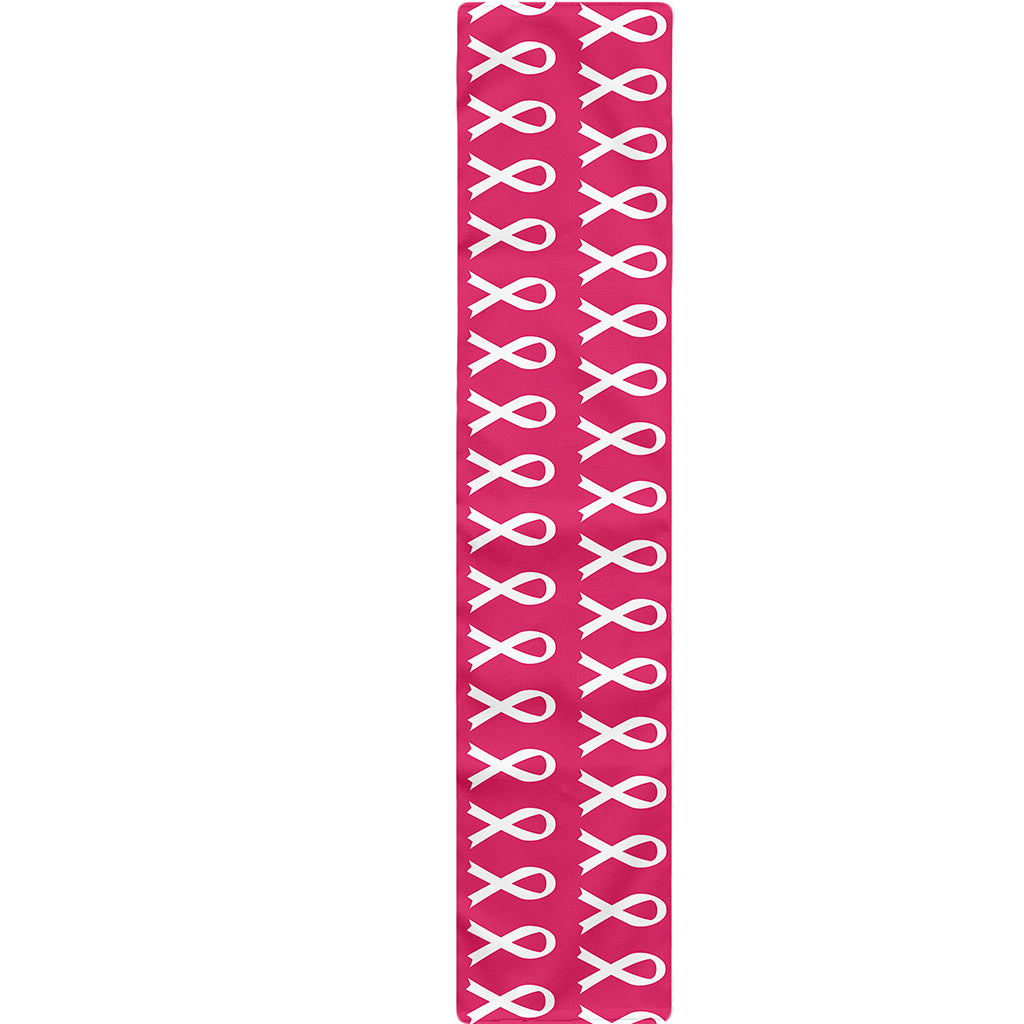 White And Pink Breast Cancer Print Table Runner