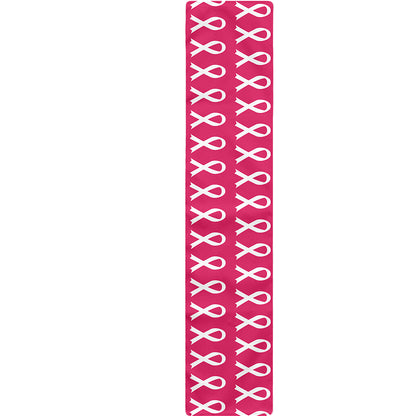 White And Pink Breast Cancer Print Table Runner