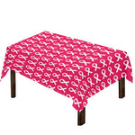 White And Pink Breast Cancer Print Tablecloth