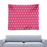 White And Pink Breast Cancer Print Tapestry