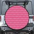 White And Pink Breast Cancer Print Tire Cover