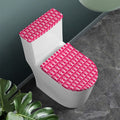 White And Pink Breast Cancer Print Toilet Lid And Tank Cover Set