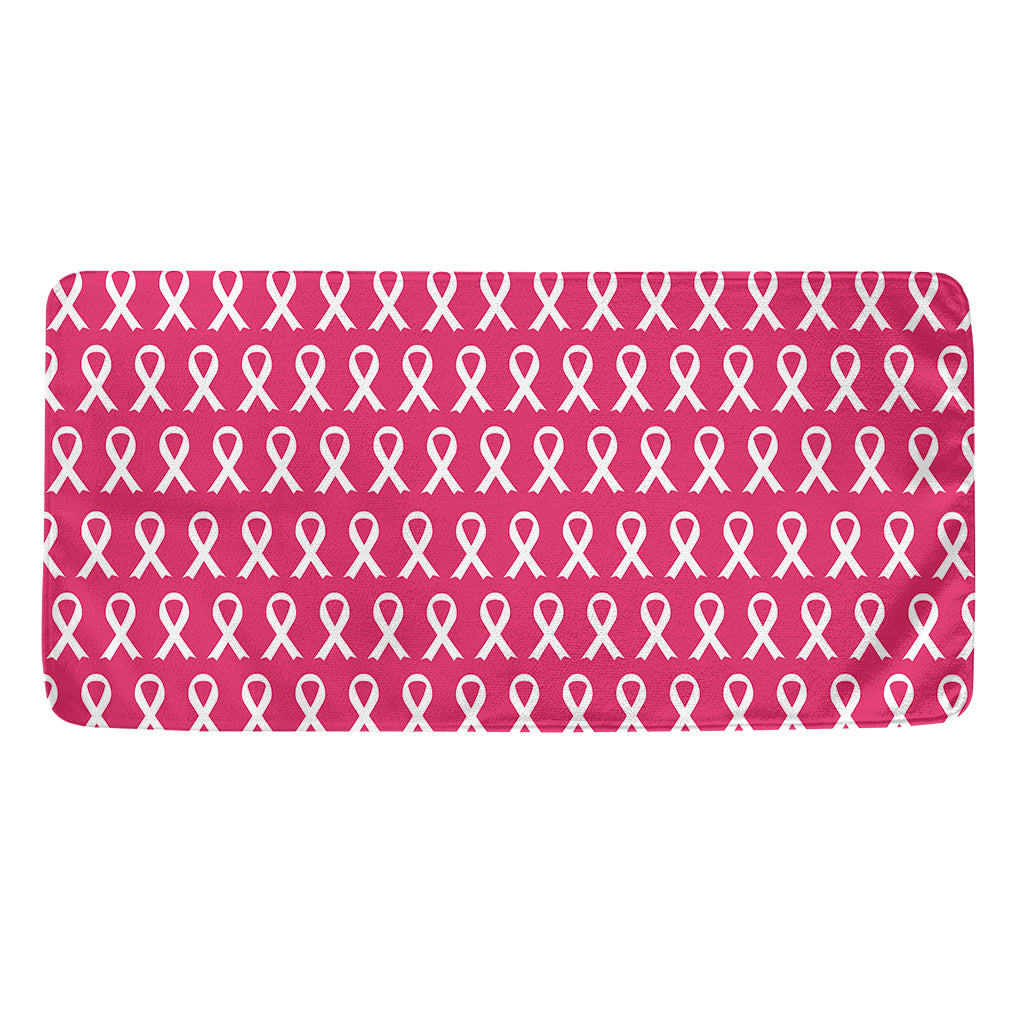White And Pink Breast Cancer Print Towel