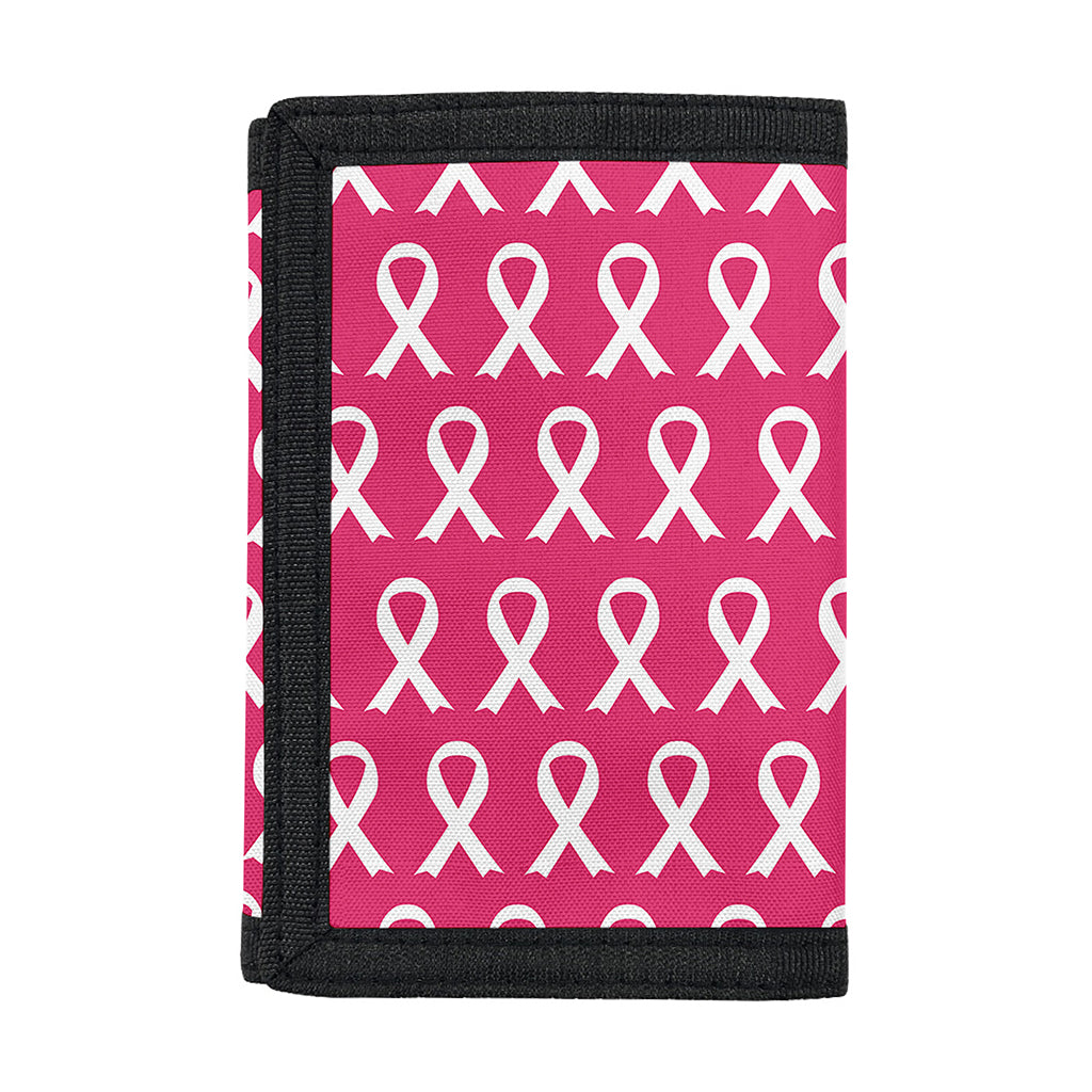 White And Pink Breast Cancer Print Trifold Wallet