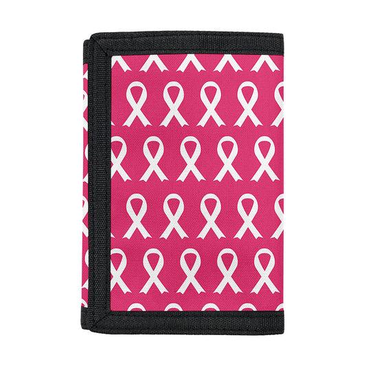 White And Pink Breast Cancer Print Trifold Wallet
