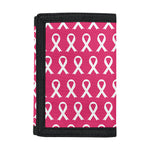 White And Pink Breast Cancer Print Trifold Wallet