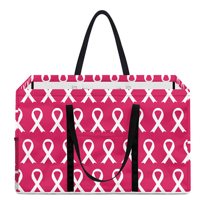 White And Pink Breast Cancer Print Utility Tote Bag