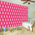 White And Pink Breast Cancer Print Wall Sticker