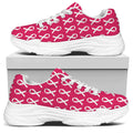 White And Pink Breast Cancer Print White Chunky Shoes