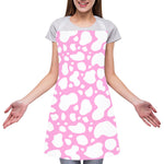 White And Pink Cow Print Adjustable Apron