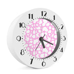White And Pink Cow Print Alarm Clock