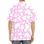 White And Pink Cow Print Aloha Shirt