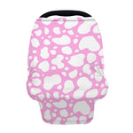 White And Pink Cow Print Baby Seat Cover