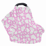 White And Pink Cow Print Baby Seat Cover