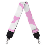 White And Pink Cow Print Bag Strap