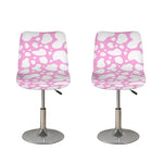White And Pink Cow Print Bar Stool Covers