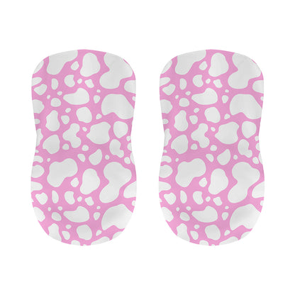 White And Pink Cow Print Bar Stool Covers