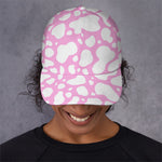 White And Pink Cow Print Baseball Cap