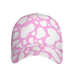 White And Pink Cow Print Baseball Cap