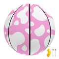 White And Pink Cow Print Basketball
