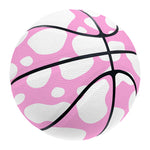 White And Pink Cow Print Basketball