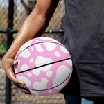 White And Pink Cow Print Basketball