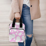 White And Pink Cow Print Bible Tote Bag