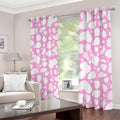 White And Pink Cow Print Dimout Grommet Curtains