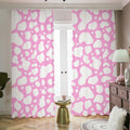 White And Pink Cow Print Dimout Pencil Pleat Curtains